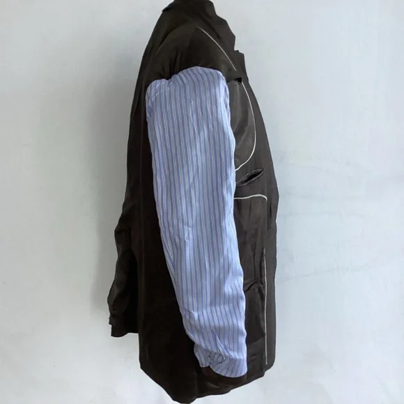 Joseph & Feiss Gold brown windowpane plaid wool 2 button notch collar jacket 46L - Picture 9 of 13